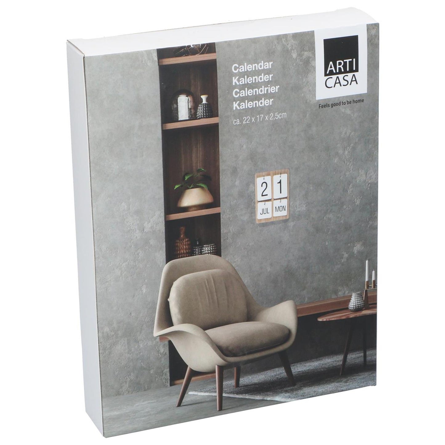Calendrier mural bois 22x17x2,5cm