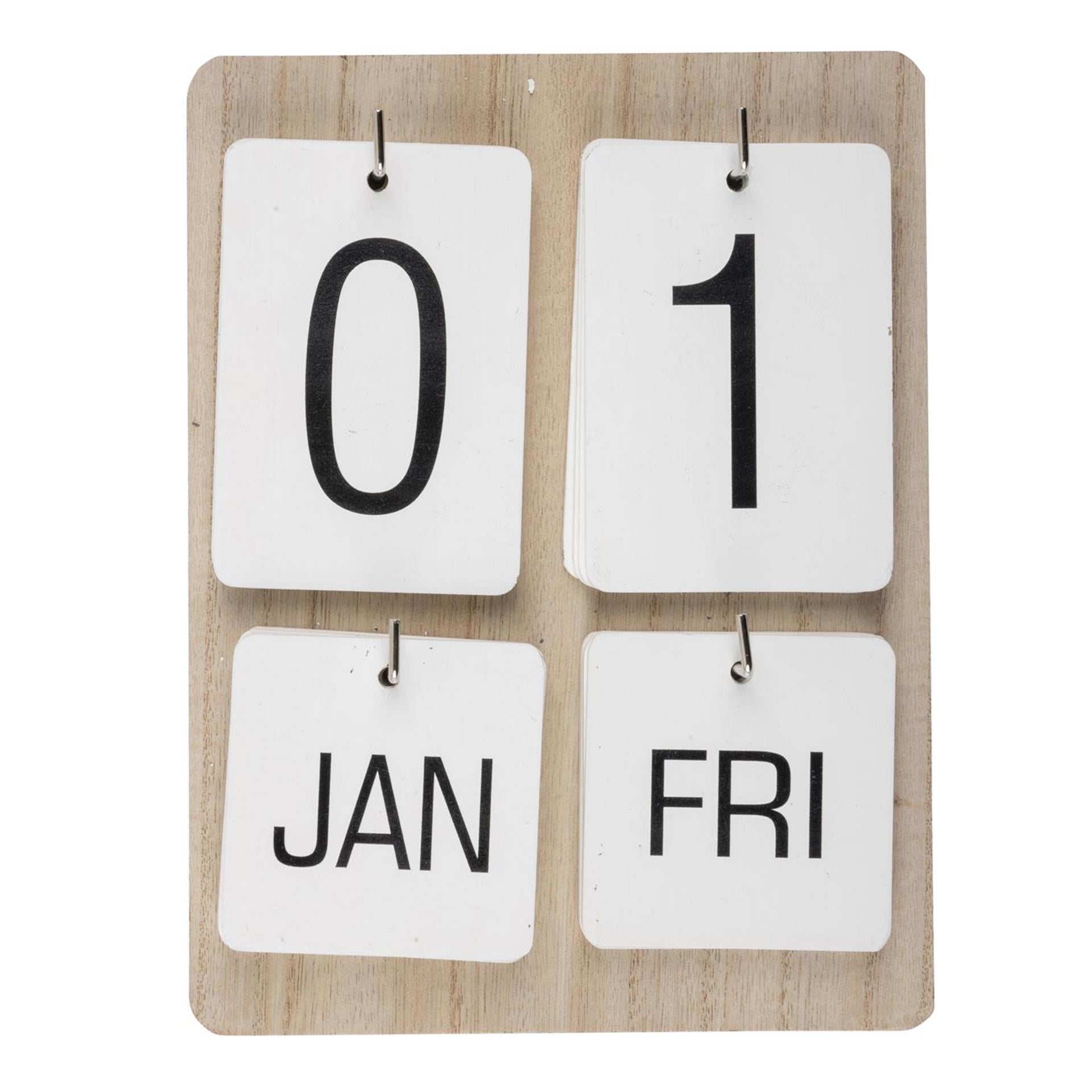 Calendrier mural bois 22x17x2,5cm