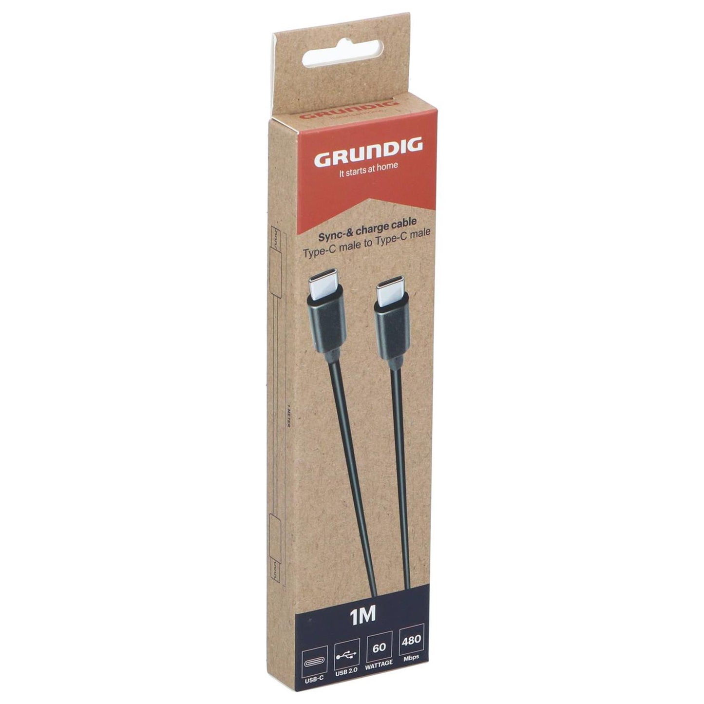 Câble de synchronisation et de chargement Grundig USB-C vers USB-C 1 mètre