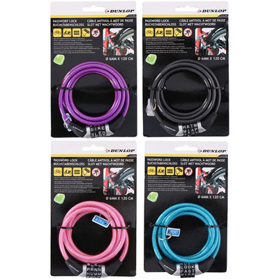 Dunlop antivol de vélo à mot de passe 6mm 120cm