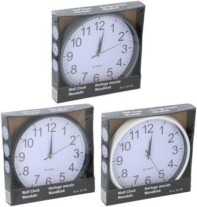 Arti casa horloge murale ø25x3cm en plastique