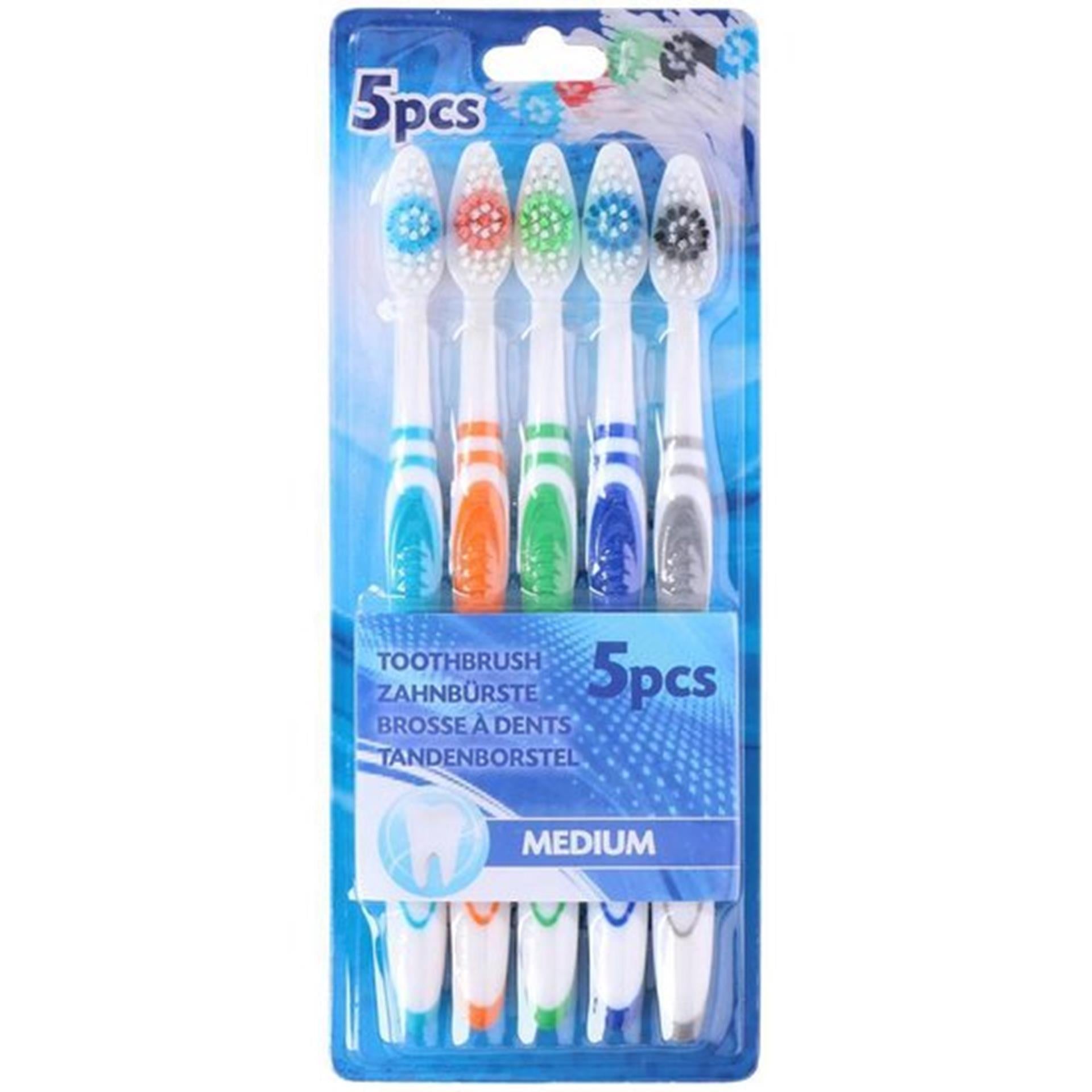 Touch of beauty brosse à dents moyenne 5 pièces sur carte