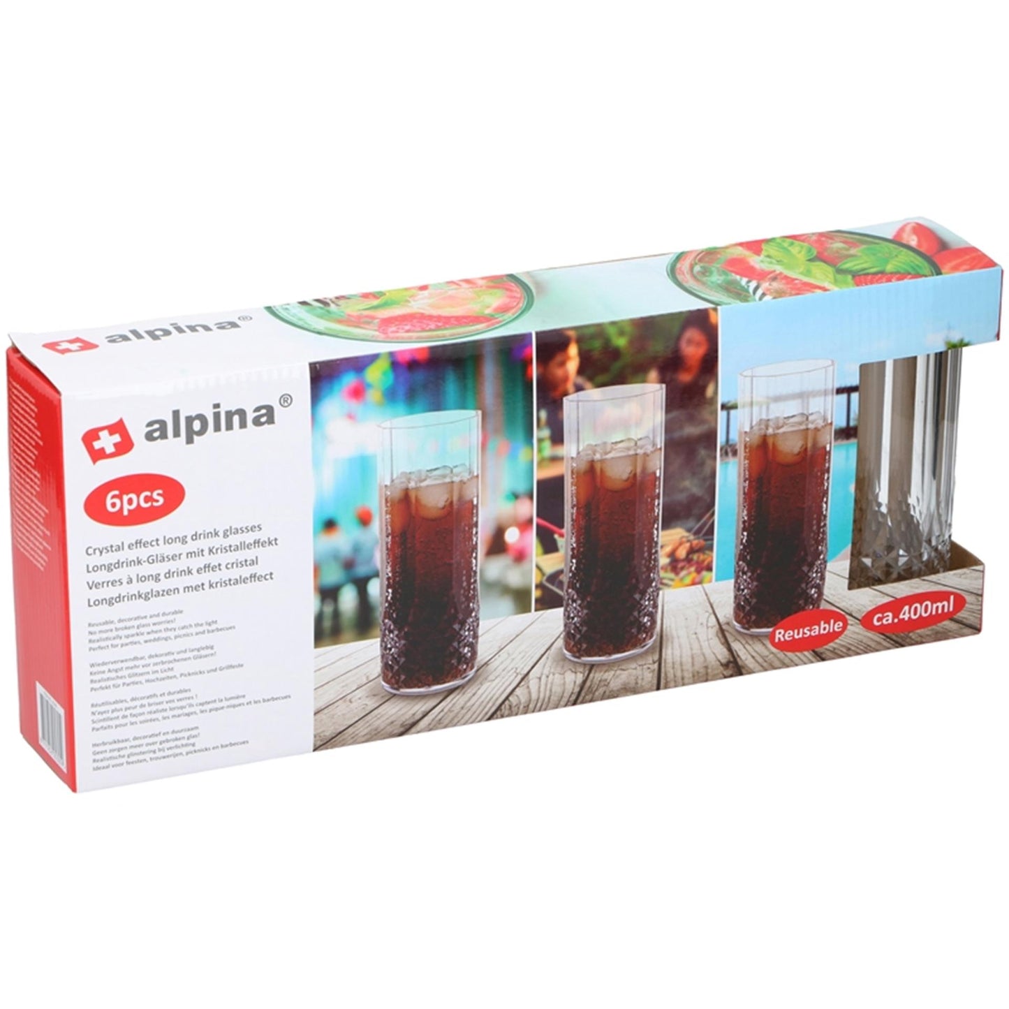 Alpina set de verres à long drink plastique 400ml