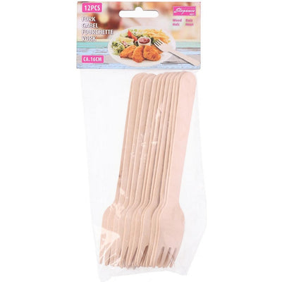 Cuisine Élégance Cuisine Élégance Forks en bois 16 cm 12 pièces