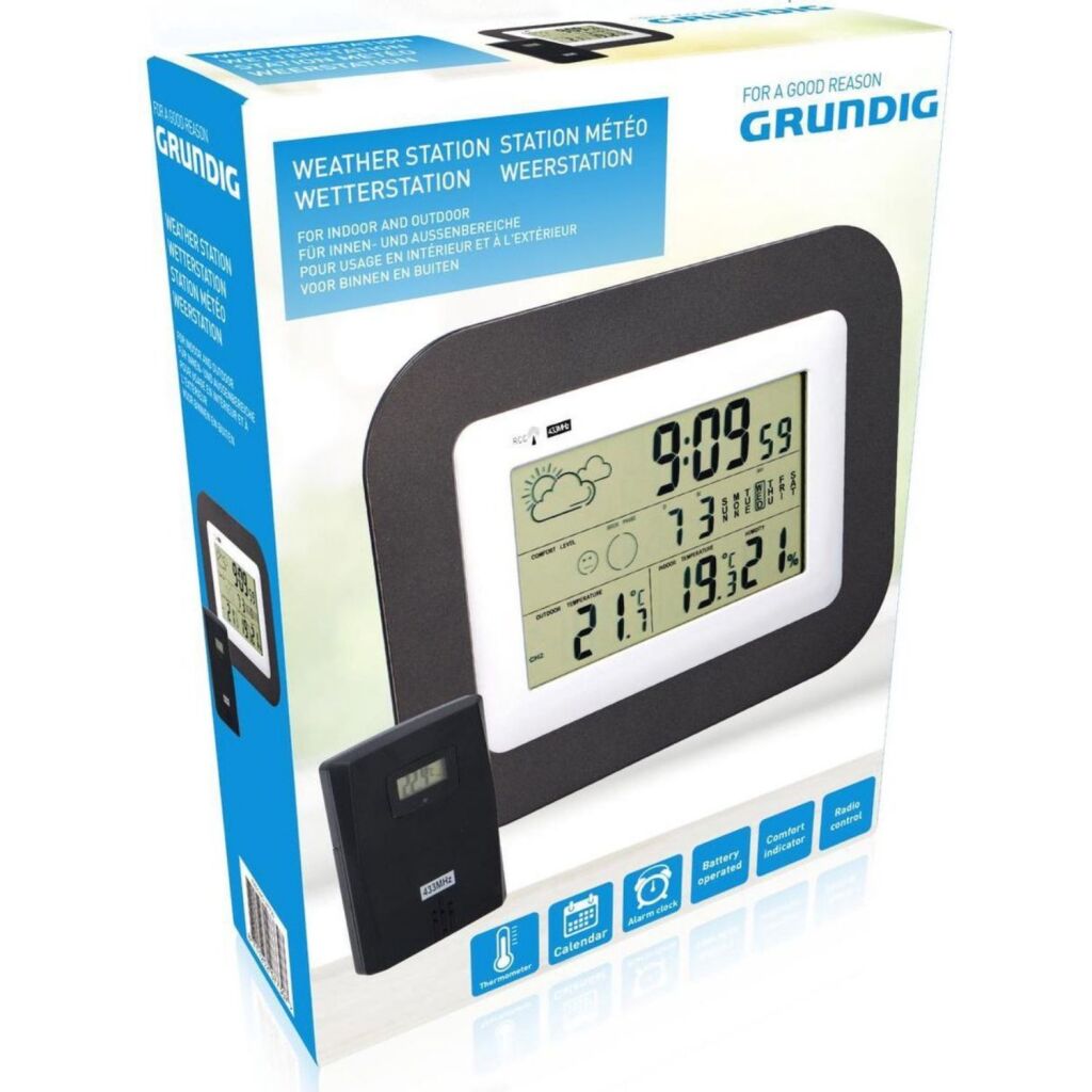 Station météo Grundig Grundig à l'intérieur et à l'extérieur noir
