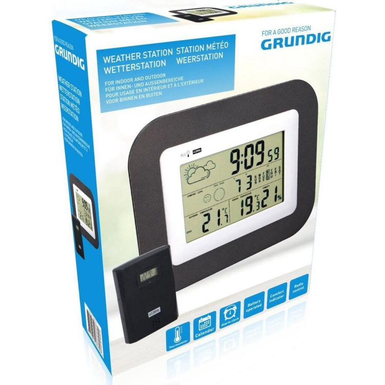 Station météo Grundig Grundig à l'intérieur et à l'extérieur noir