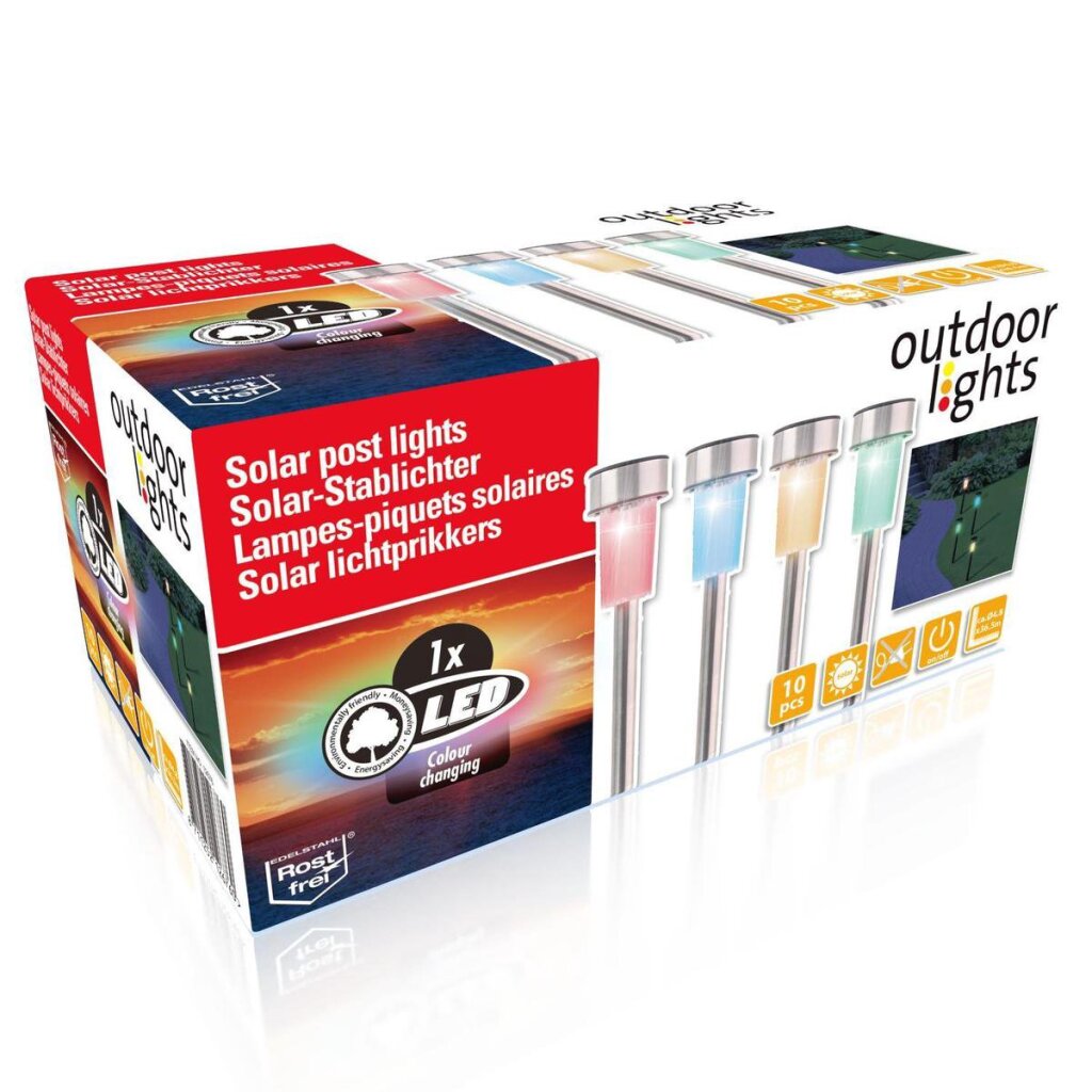 Lumières extérieures Lumières extérieures Stekers Solar 10 pièces LED Différentes couleurs lumineuses
