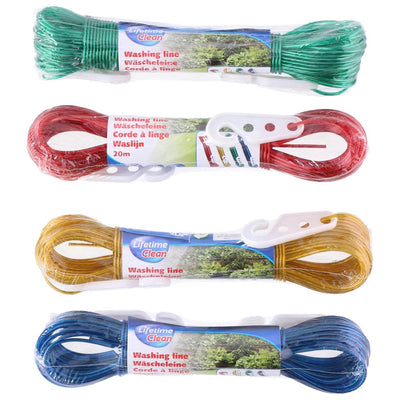 Ligne à linge propre à vie fil 20 mètres 4 assorti