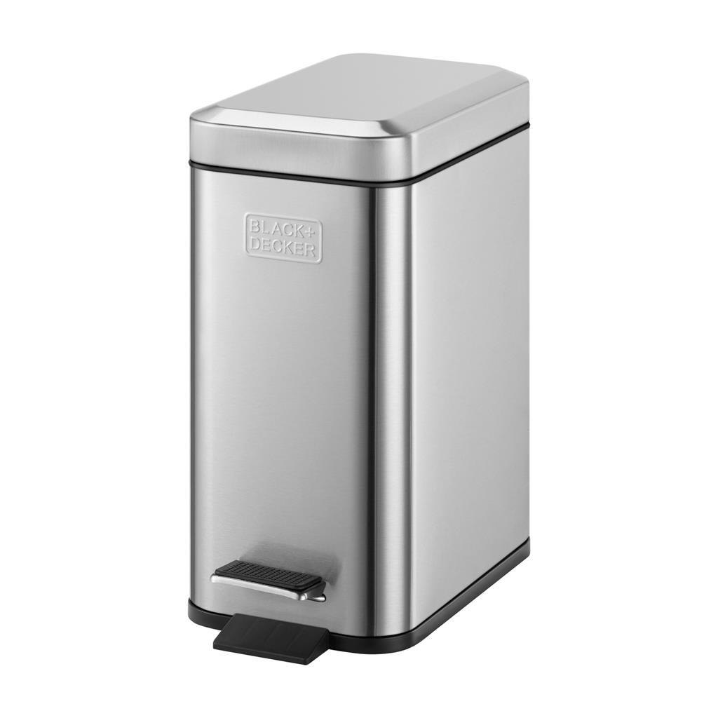 Black Decker Black Decker Pedal Bin 5L en acier inoxydable noir