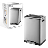 Black Decker Black Decker Pedal Bin 2x20L Silver Black - afbeelding 1