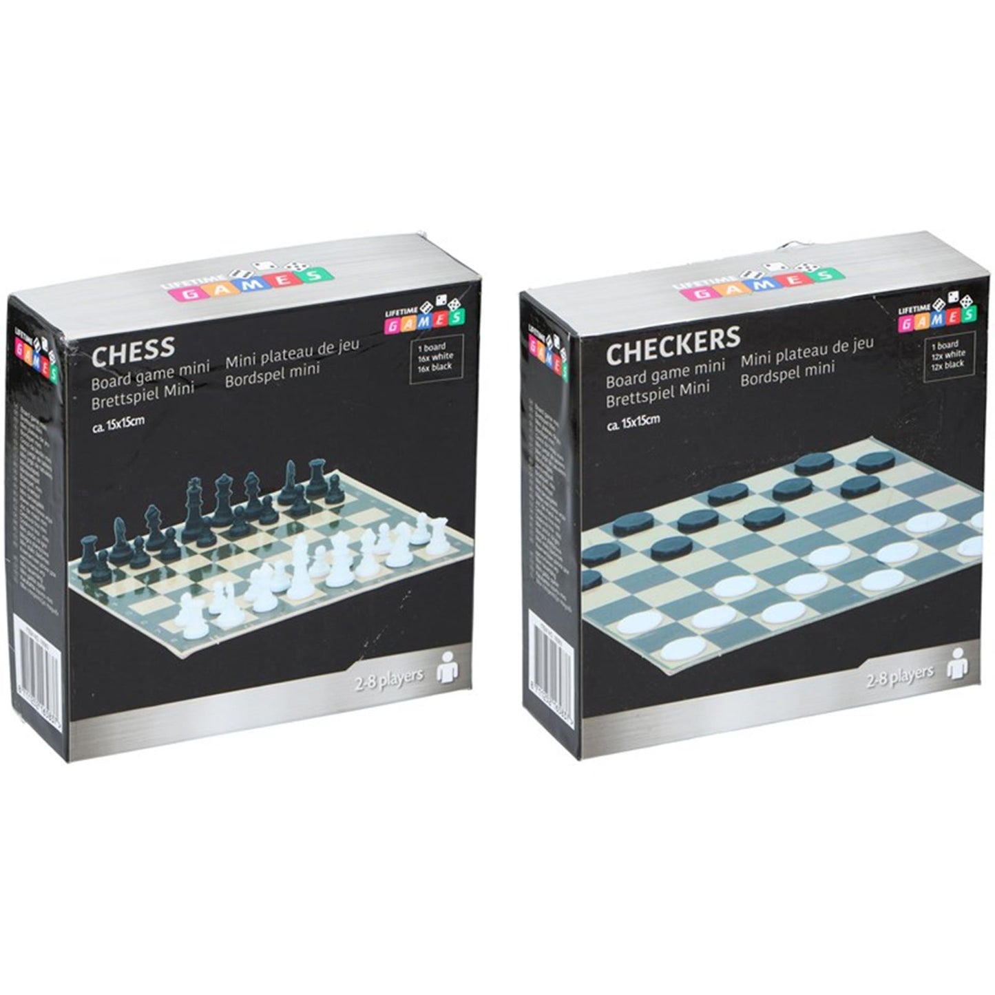 Jeux à vie jeu d'échecs ou de dames mini 15x15cm