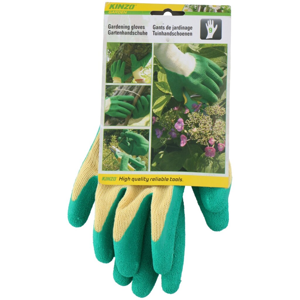 Gants de jardin de latex kinzo taille 9 vert