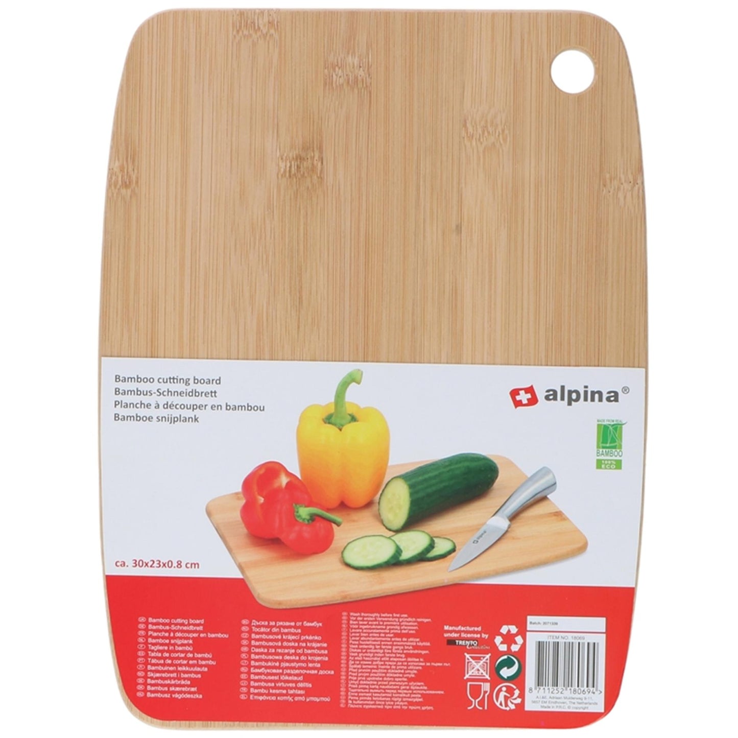 Planche à découper en bambou Alpina, 30x23cm
