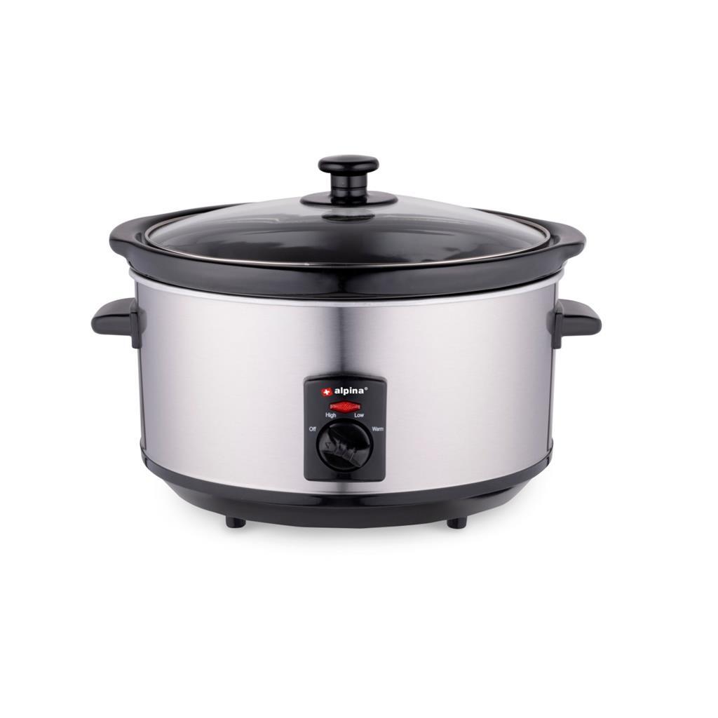 Alpina Slowcooker 3,5L 240W en acier inoxydable noir