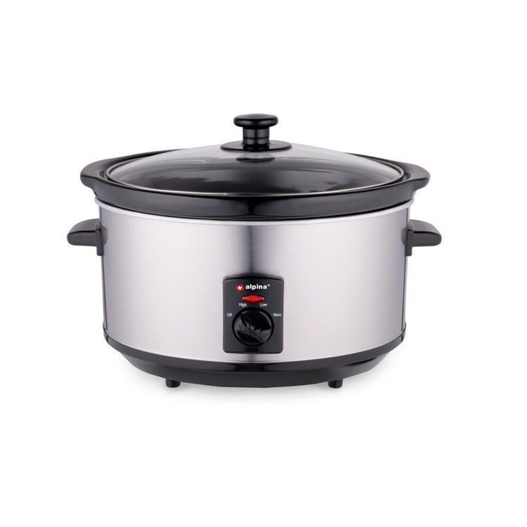 Alpina Slowcooker 3,5L 240W en acier inoxydable noir