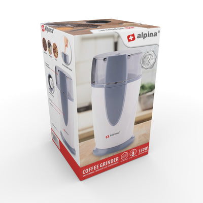ALPINA Electric Coffee Grinder 150W Gris blanc
