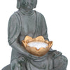 Grundig Grundig Bouddha Image avec Solarlamp LED ON-Out Button Fire Durée 6-8 heures 17x16x27cm