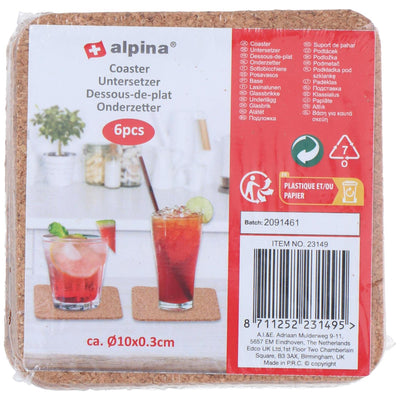 Alpina dessous de verre en liège 6 pcs. ø10cm