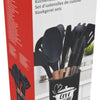 Ensemble d'ustensiles de cuisine Alpina avec support 12 pièces Silicone Gerei avec poignée en bois noir