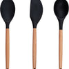 Ensemble d'ustensiles de cuisine Alpina avec support 12 pièces Silicone Gerei avec poignée en bois noir