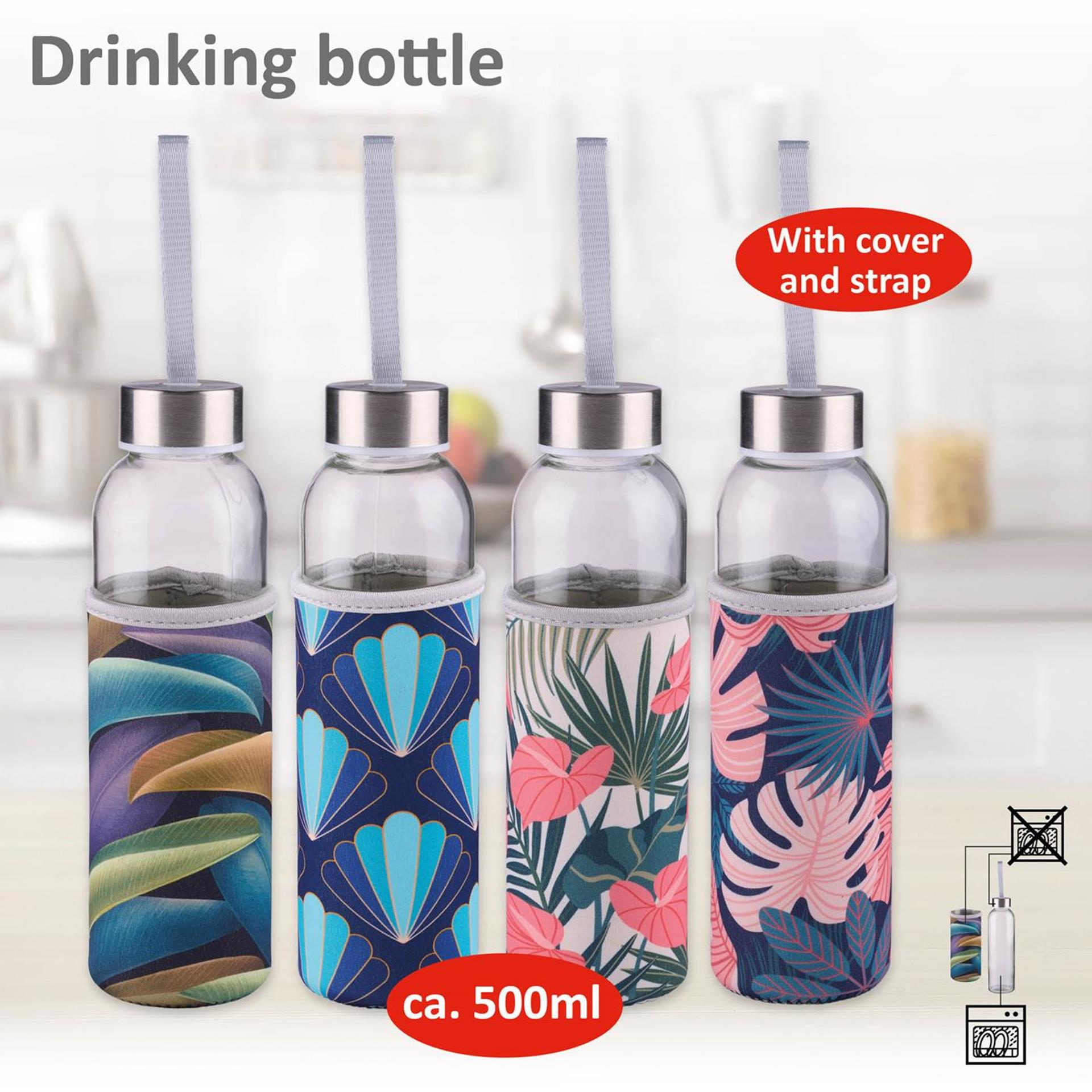 Gourde Alpina verre 500ml + couvercle