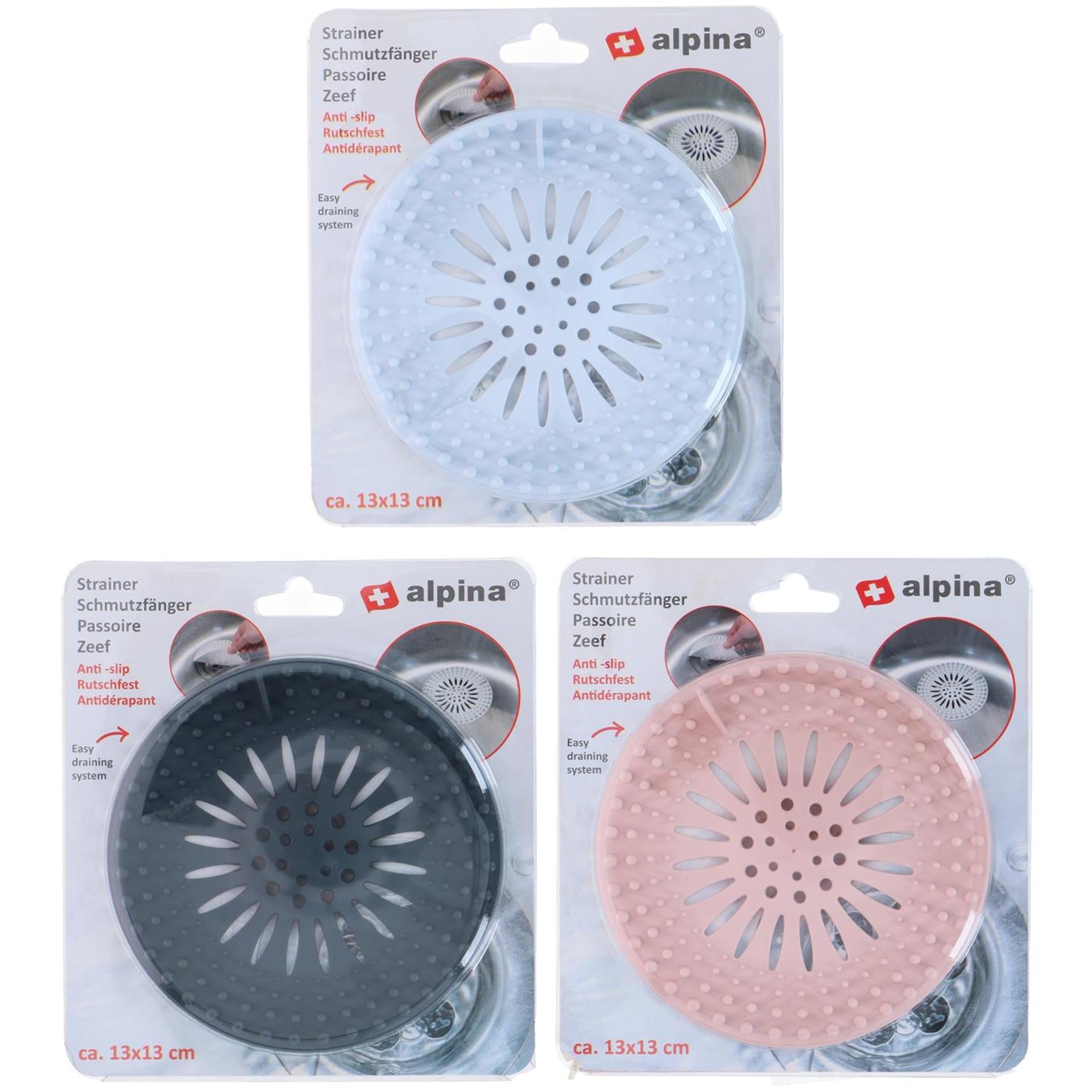Crépine d'évier Alpina antidérapante ø13cm