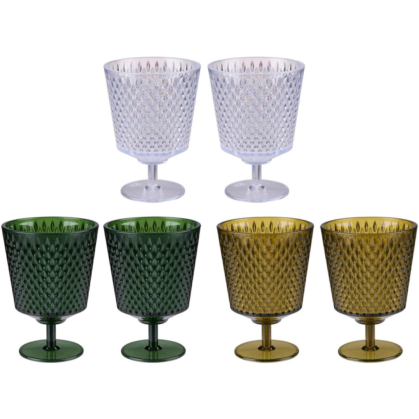 Alpina ensemble de verres à vin 2 pièces 200ml en plastique