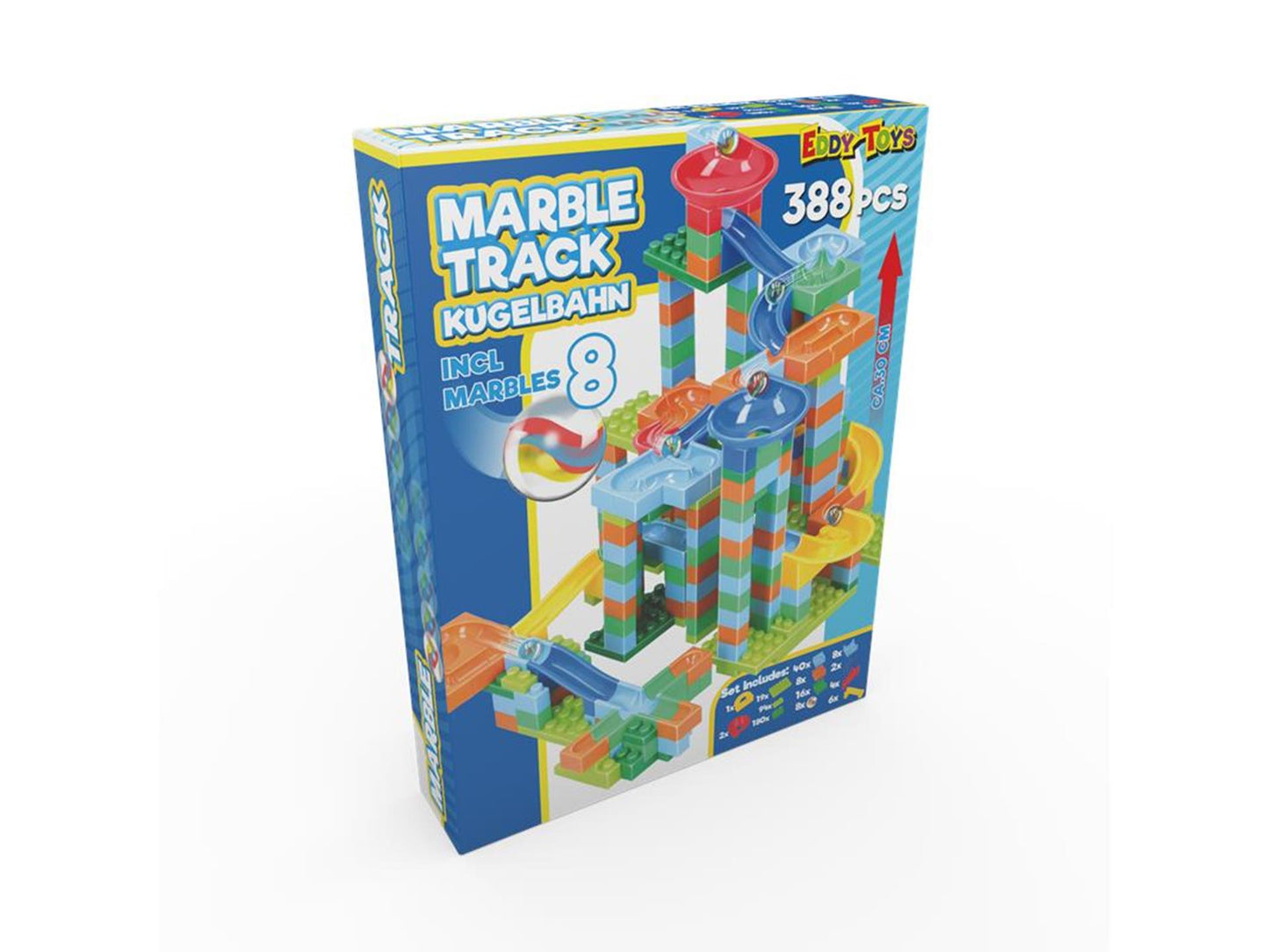 piste à billes en plastique, 388 pcs.