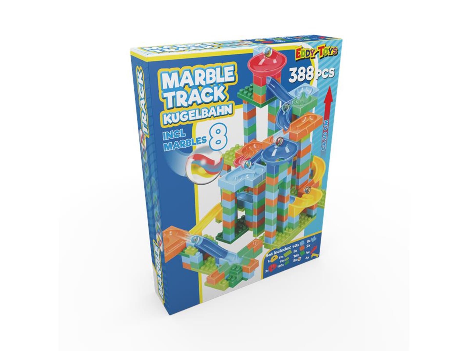 piste à billes en plastique, 388 pcs.