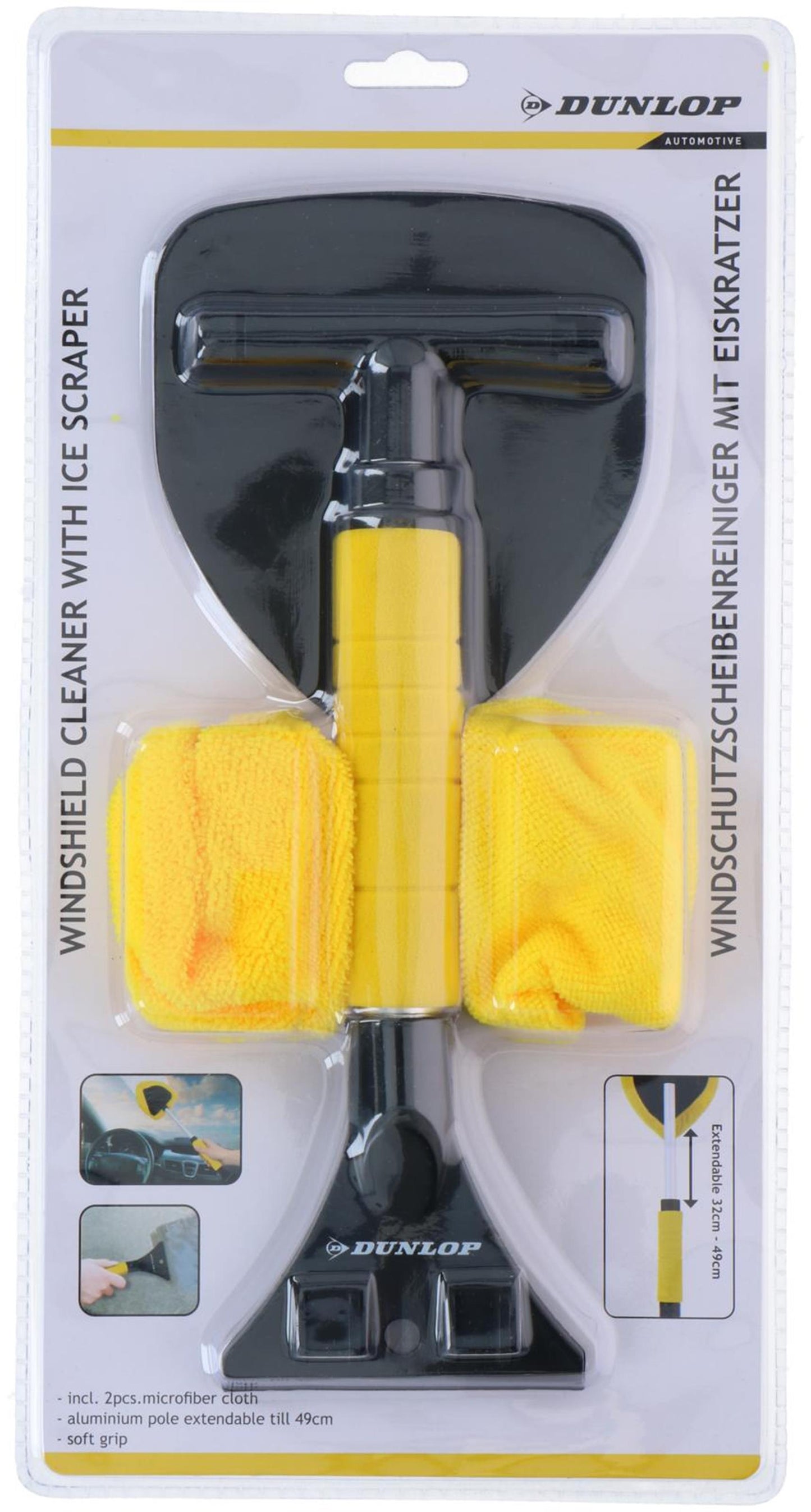 Grattoir à glace Dunlop avec essuie-glace 38cm