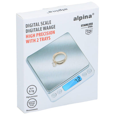 Balance de cuisine numérique Alpina - Balance de cuisine de précision avec 2 récipients - Balance de cuisine numérique avec fonction tare et bol - Écran LCD
