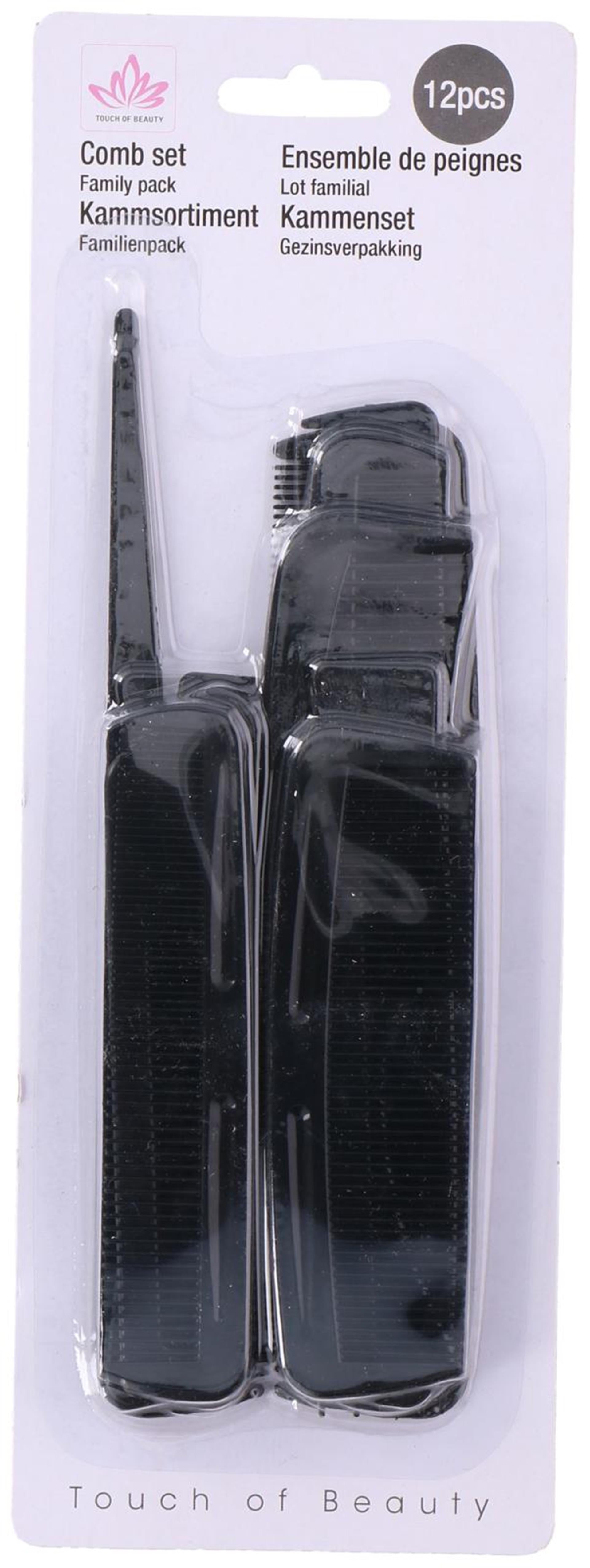Set de peignes Touch of Beauty 12 pièces sur carte