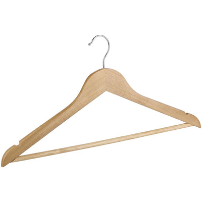 Ensemble de cintres en bois Alpina 10 pièces - cintres pour épaules larges - cintre avec crochet rotatif - cintres avec antidérapant et barre à pantalon