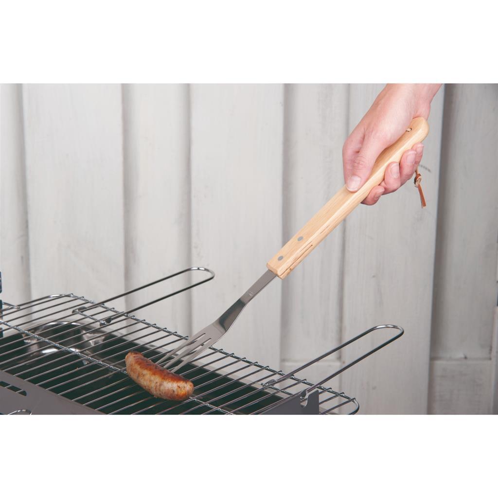 Collection de barbecue BBQ Collection Luxury Meat Fork 41 cm en acier inoxydable en chêne