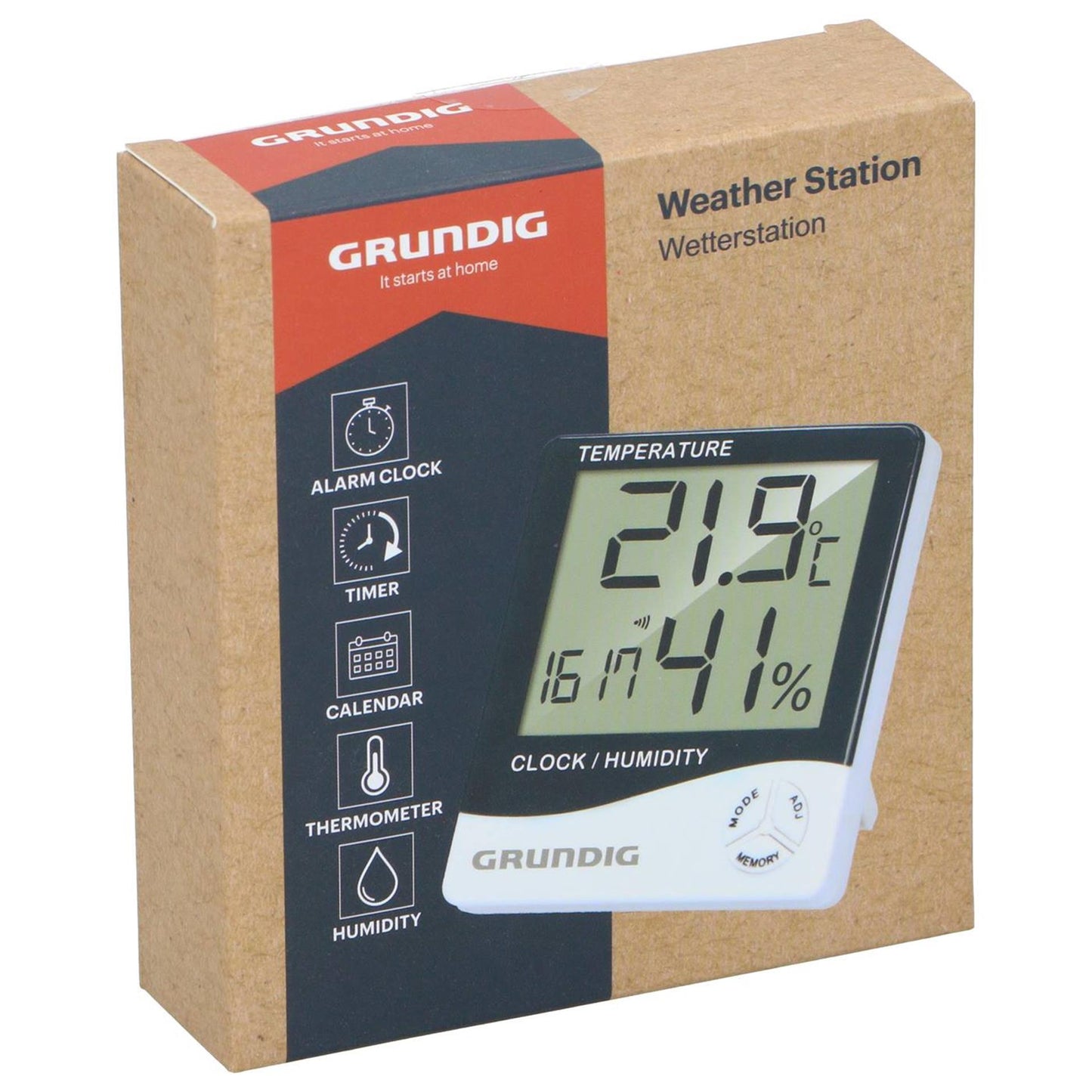 Station météo Grundig numérique 10x10x2,5cm
