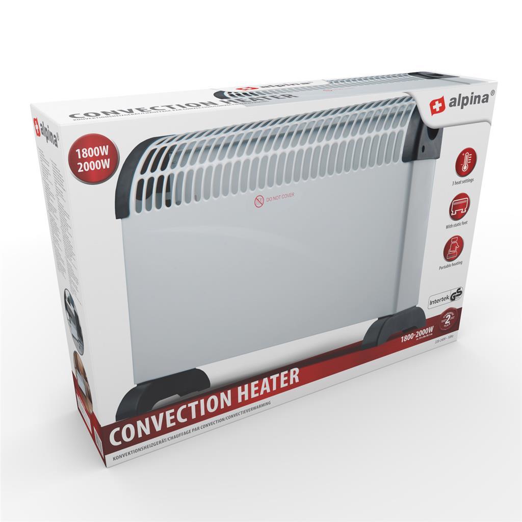 Alpina Convecteur Poêle 2000W Blanc Black