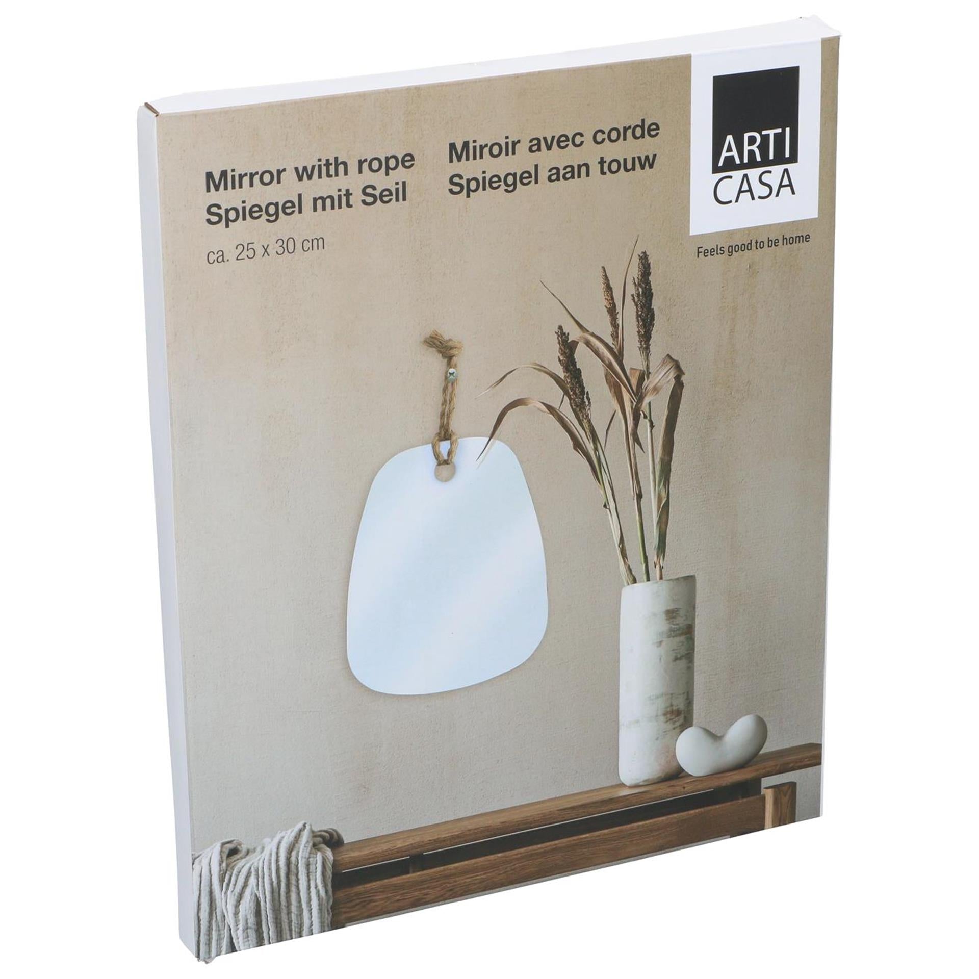 Miroir mural Articasa avec corde 30x25cm