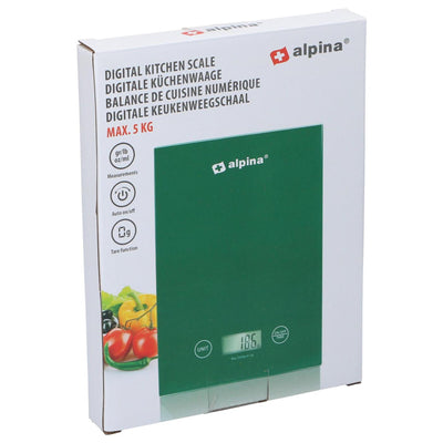 Alpina balance de cuisine numérique 5kg 22x15,5x1,8cm