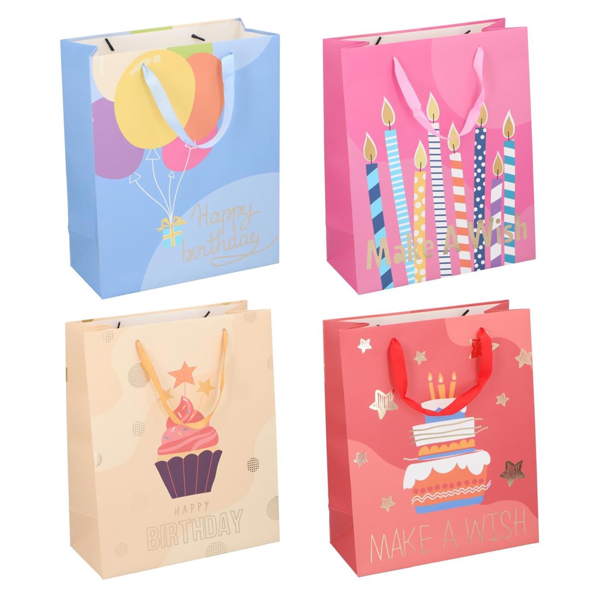 Sac cadeau gâteau d'anniversaire 32x26cm