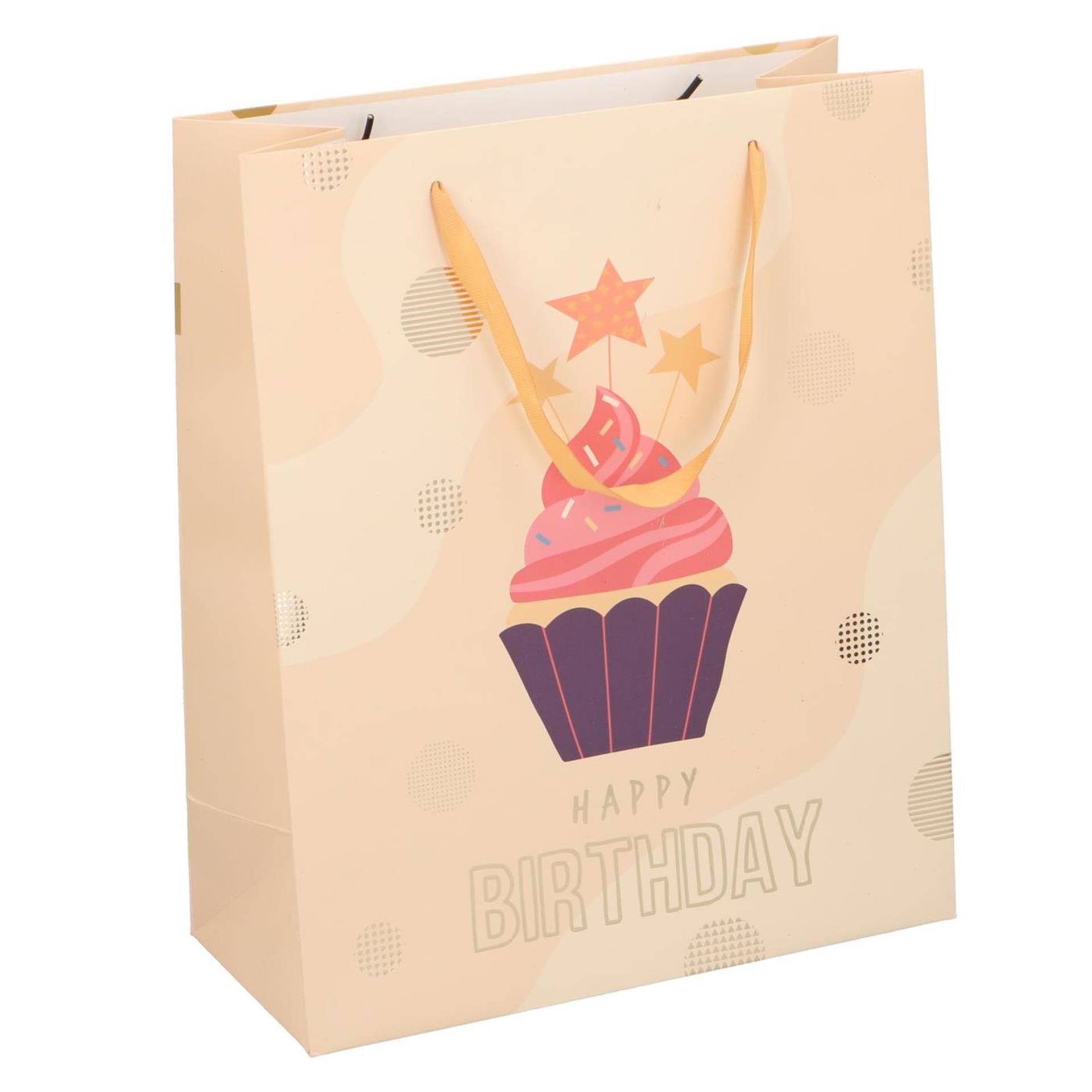 Sac cadeau gâteau d'anniversaire 32x26cm