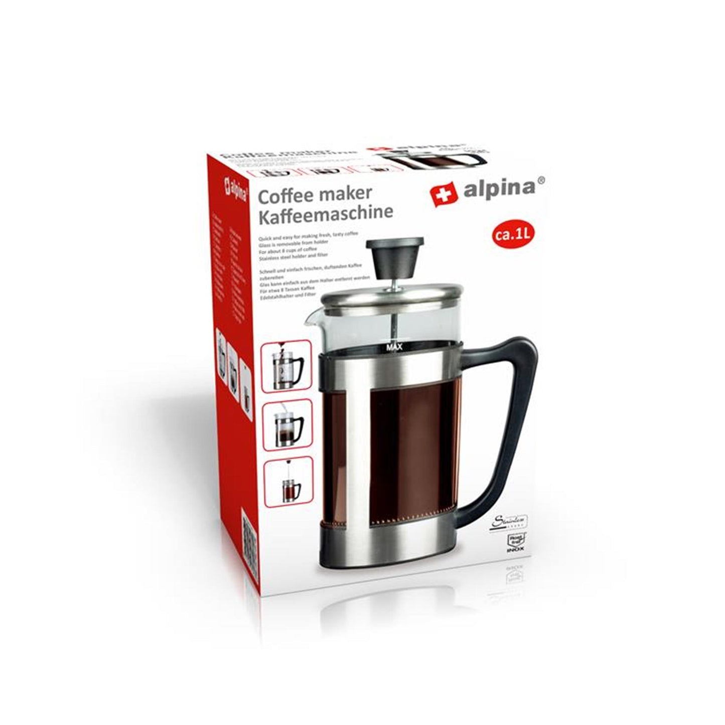 Alpina cafetière 1l 10x21.5cm m