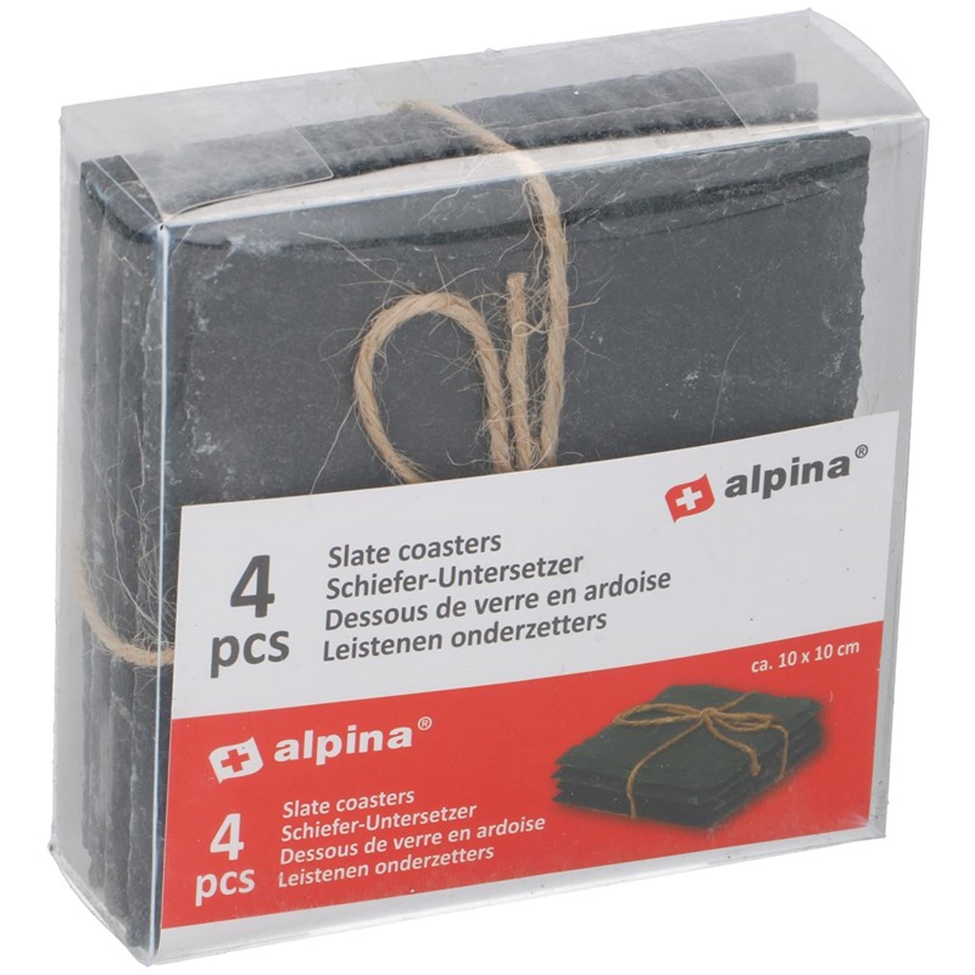 Alpina sous-verres ardoise 4 pièces