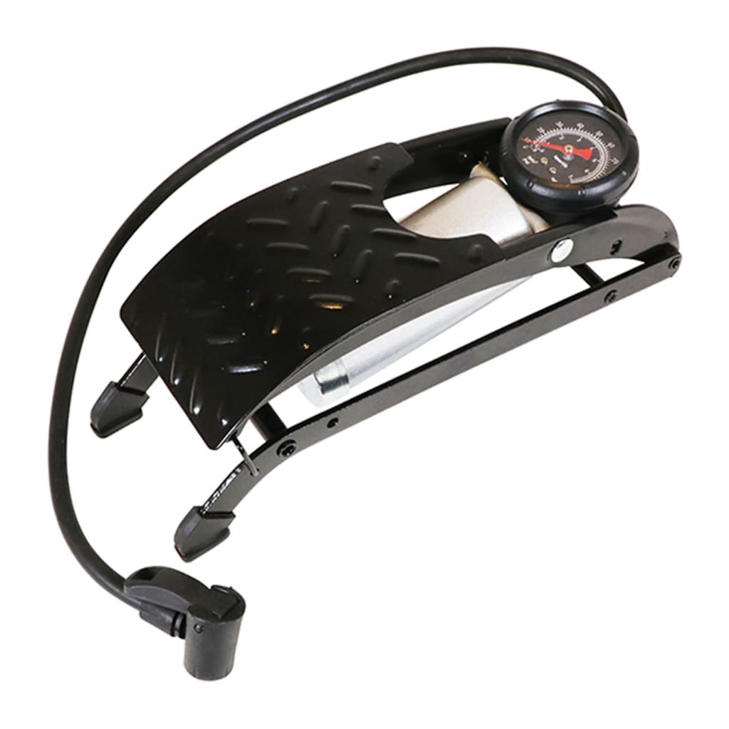 Pompe à pied Carpoint avec manomètre 4 bar en acier noir