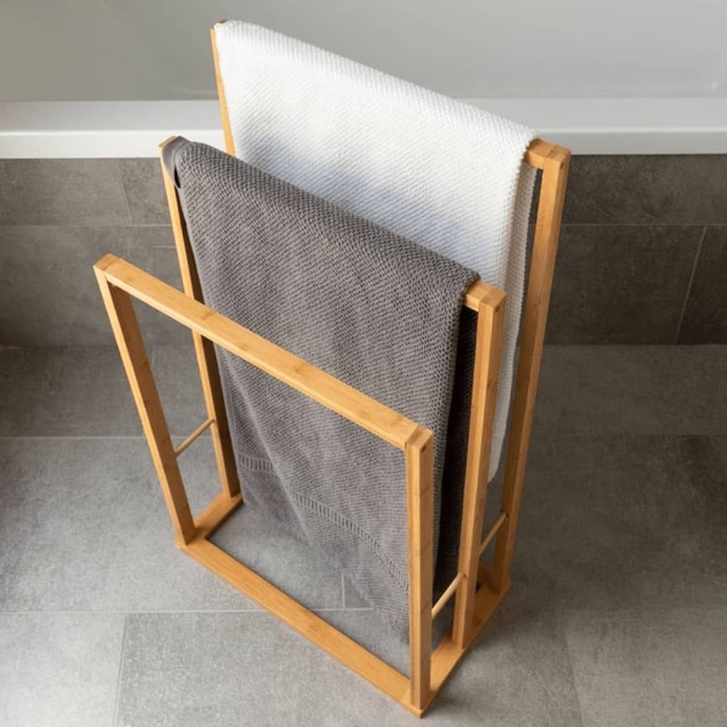 Solutions de salle de bain Solutions de salle de bain Rack de serviettes avec 3 tiges de bambou