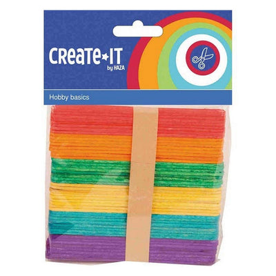 Haza Haza Créer des bâtons de glace en bois 50 pièces multicolores