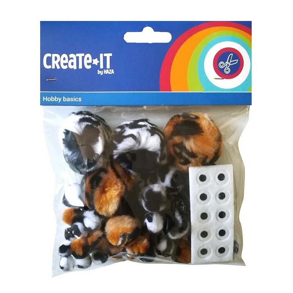 Créez-le Créer It Animal Mix Pompoms + Eyes 75 pièces