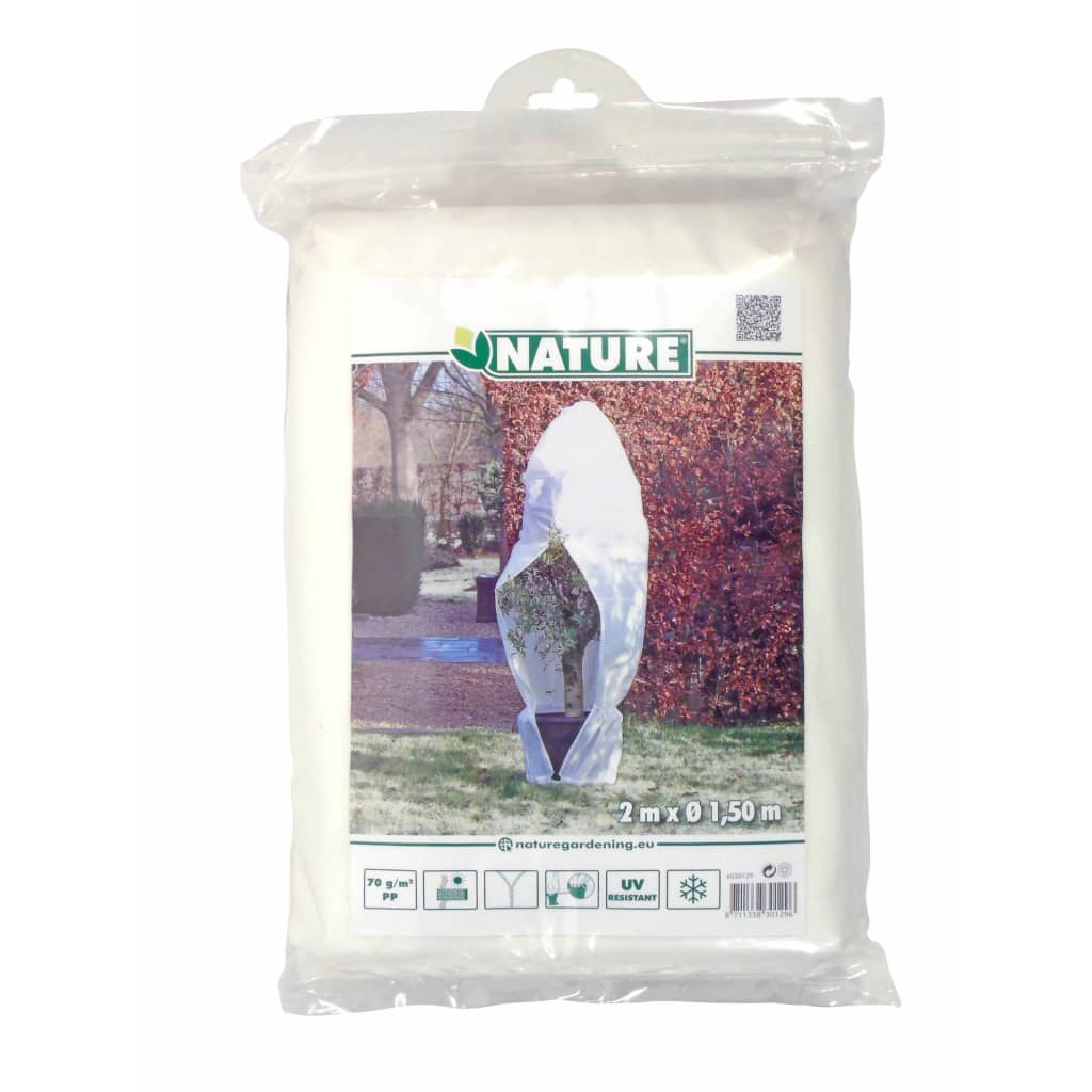 Nature Nature Couverture d'hiver avec fermeture éclair 70 g m² 1,5x1,5x2 m blanc