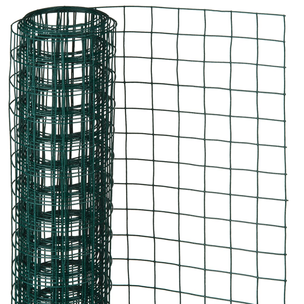 Nature Nature Mesh carré 0,5x5 m 13 mm en acier en revêtement en plastique vert