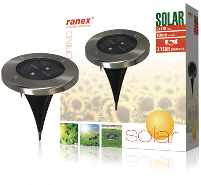 RANEX RANEX RA-5000389 Round LED Ground Spot Brossed en acier en acier inoxydable