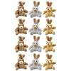 Peluches lapins 3 culs. 12 cm. (en po